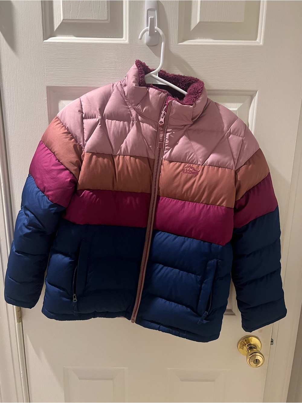 Ll BeanColorblock Puffer Jacket - Pink, Rose, Magenta & Navy